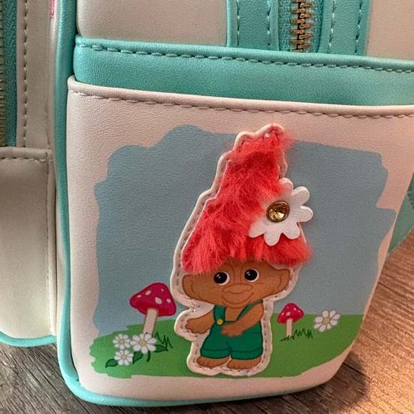 Loungefly Trolls Backpack - Green, Yellow, Blue - Picture 2 of 6
